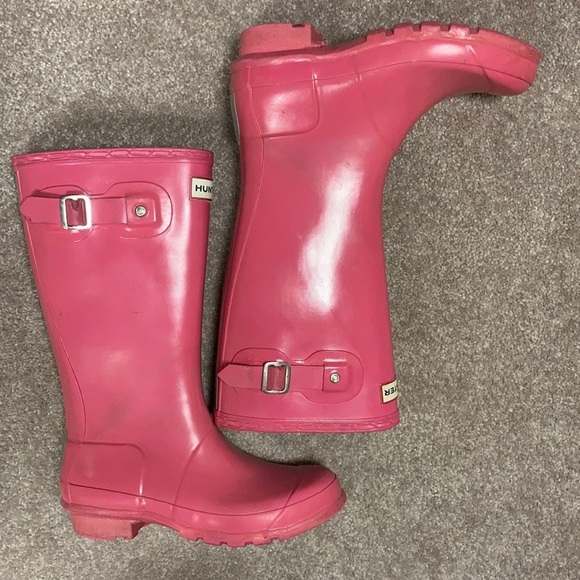 The original hunter tall pink rain boots size 4 - Picture 1 of 7